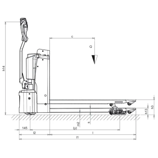 Електрическа палетна количка, модел EGU PS 14 / 14 Plus /14 Li-Ion, капацитет 1400 кг